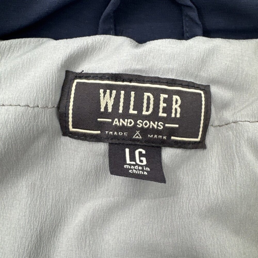 Wilder and Sons Nylon Jacket Mens Large Blue Insulated Lined Stretch Zip NEW - Picture 3 of 11